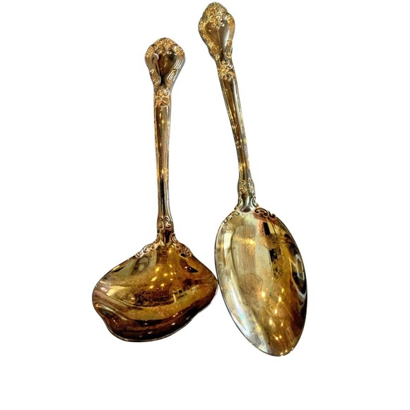 Godinger Grand Master Gold Electroplated Serving Ladle and Spoon 2 pieces - Picture 1 of 6